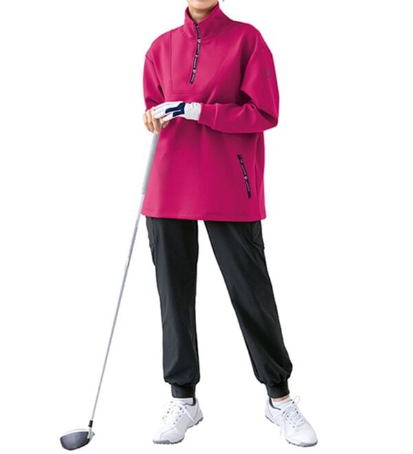 BELLUNA（ベルーナ）の「吸水速乾！ジッパーロゴプルオーバー（カットソー）」｜詳細画像