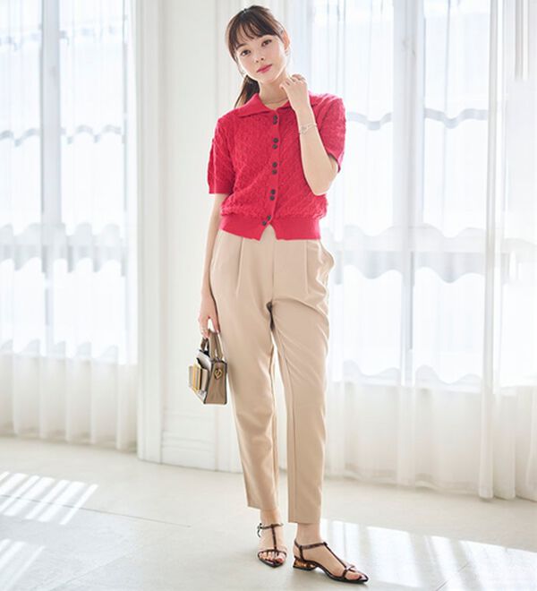 RANAN（ラナン）の「【選べる股下】ひんやり美脚シルエットタックパンツ（フルレングスパンツ）」｜詳細画像