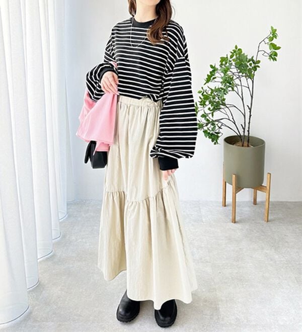 裾ドロストボーダーロンT - ベルーナ【公式】