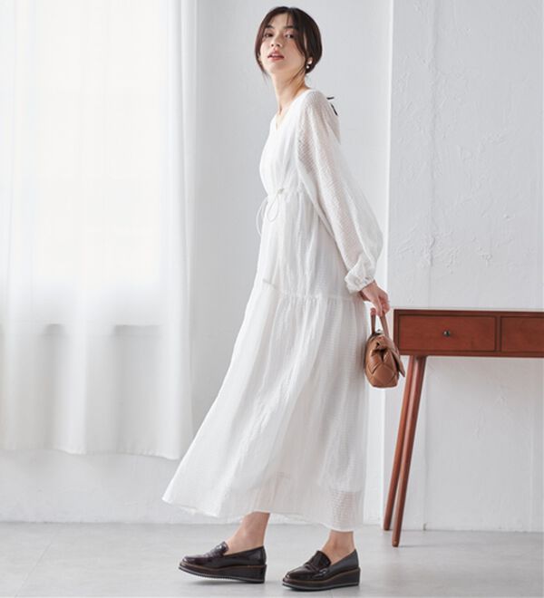 RANAN（ラナン）の「シアーチェックドロストギャザーティアードワンピ（その他ワンピース）」｜詳細画像