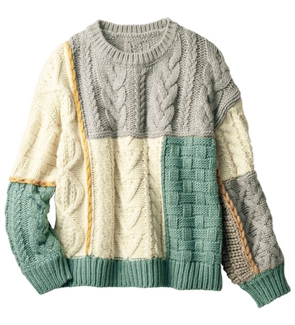 パッチワークのゆるニット - ベルーナ【公式】