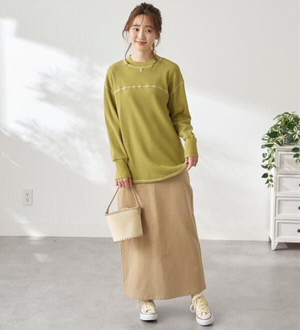 BELLUNA（ベルーナ）の「裏起毛ワッフル素材チュニック（チュニック）」｜詳細画像