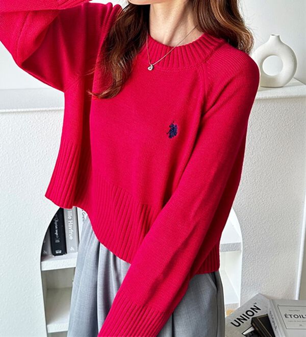 GeeRA（ジーラ）の「【ＵＳ．ＰＯＬＯ　ＡＳＳＮ】ショート丈ニット（ニット・セーター）」｜詳細画像