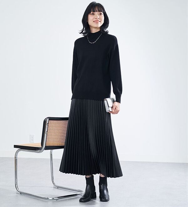 BELLUNA（ベルーナ）の「ロンＴが苦手な方に！なめらかシルクタッチニットＴ（ニット・セーター）」｜詳細画像