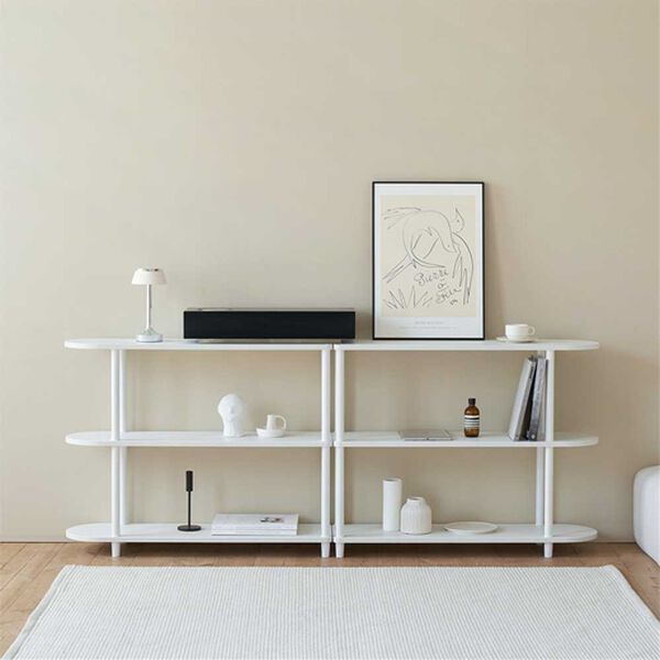 iellio（イエリオ）の「＜ＲＯＯＭ＆ＨＯＭＥ＞デイリーラウンドハーフ棚（ラック・棚・本棚）」｜詳細画像