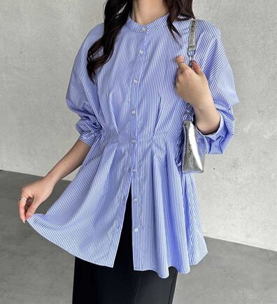 GeeRA（ジーラ）の「ウエストタックリボンシャツチュニック（チュニック）」