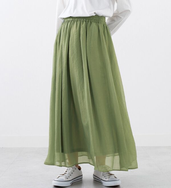 BELLUNA（ベルーナ）の「箔プリント使い華やぎフレアースカート（ロングスカート）」｜詳細画像