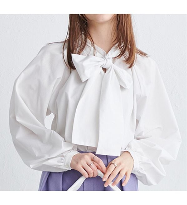 RANAN（ラナン）の「ボリュームボウタイブラウス（ブラウス）」｜詳細画像