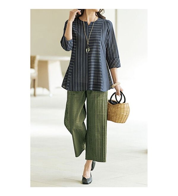 BELLUNA（ベルーナ）の「別々でも使えるタック調素材セットアップ（セットアップ）」｜詳細画像