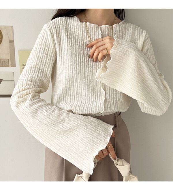 GeeRA（ジーラ）の「前後２ｗａｙフレアスリーブカットソー（カットソー）」｜詳細画像