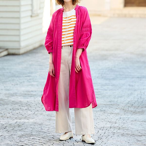 RANAN（ラナン）の「綿１００％袖タックチュニックワンピース（その他ワンピース）」｜詳細画像