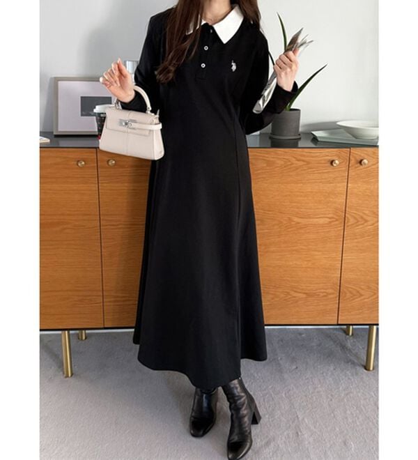 GeeRA（ジーラ）の「【U.S. POLO ASSN.】ポロ衿カットソーワンピース（その他ワンピース）」｜詳細画像