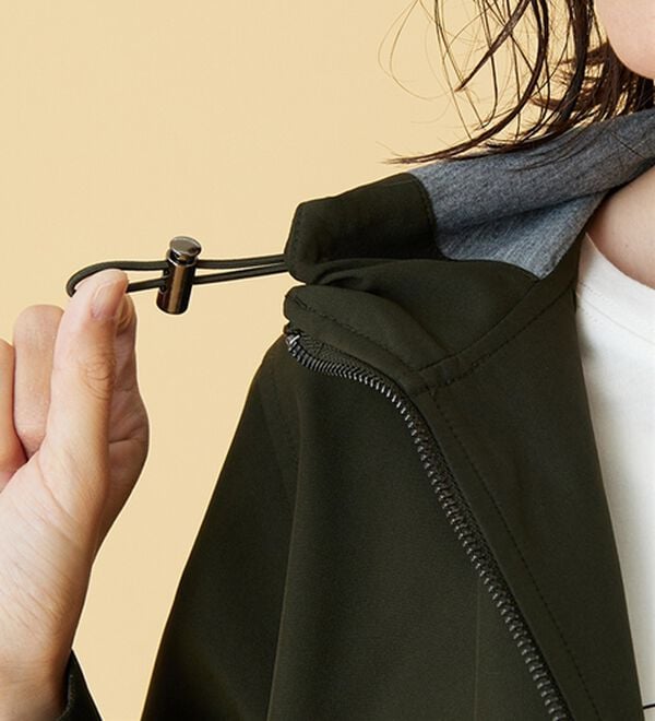 BELLUNA（ベルーナ）の「はっ水加工ボンディング素材ロング丈パーカー（ハーフコート）」｜詳細画像