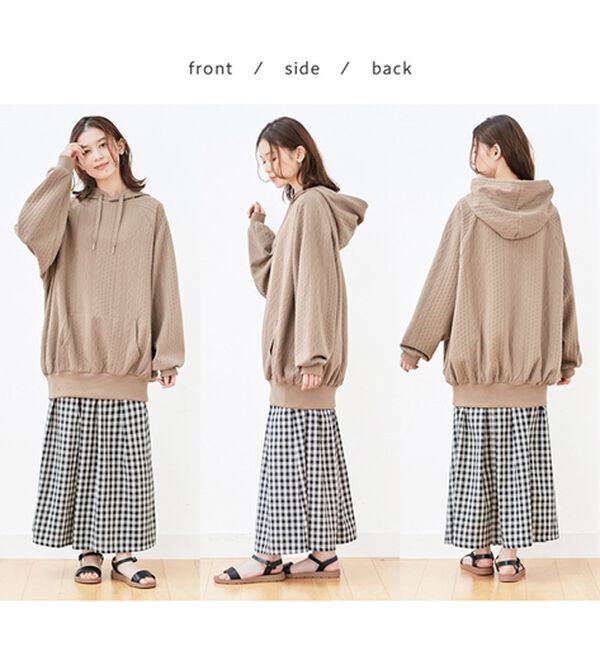 Viola e Viola（ヴィオラ エ ヴィオラ）の「ゆったりパフ袖ふくれジャカードパーカー（パーカー）」｜詳細画像