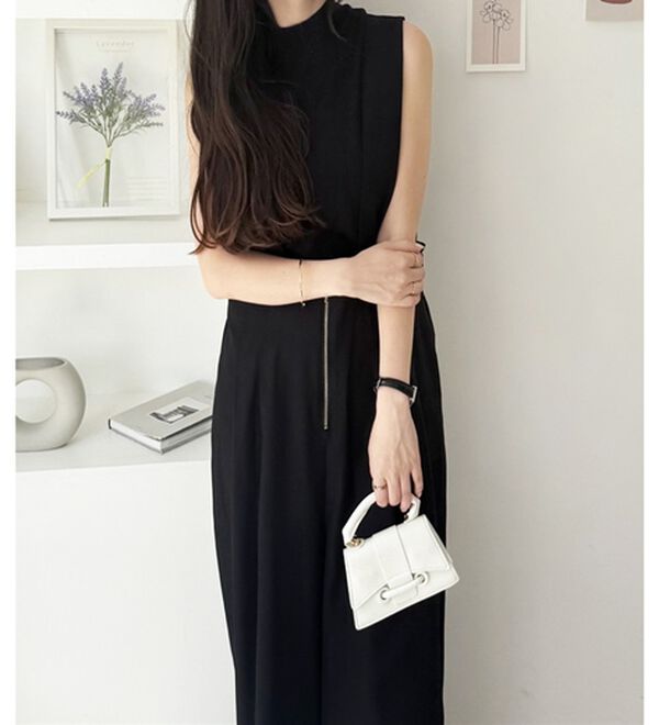 GeeRA（ジーラ）の「フロントジップハイウエストサロペット（オールインワン）」｜詳細画像