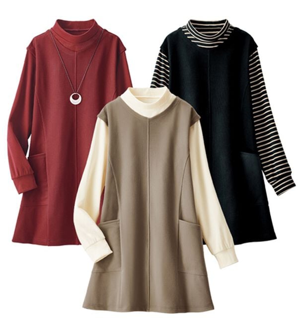 ルフラン（ルフラン）の「【３色組】パッと着て完成♪着映えチュニック（チュニック）」｜3色組