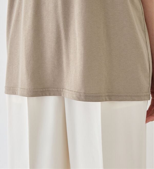 alotta（アロッタ）の「１枚でこなれ感！袖チュールデザイン綿混Ｔシャツ（Tシャツ）」｜詳細画像