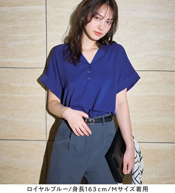 alotta（アロッタ）の「衿デザイン大人上品とろみブラウス（ブラウス）」｜詳細画像
