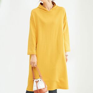 BELLUNA（ベルーナ）の「オーガニックコットンゆったり裏毛ワンピース（カットソーワンピース）」｜ミモザ