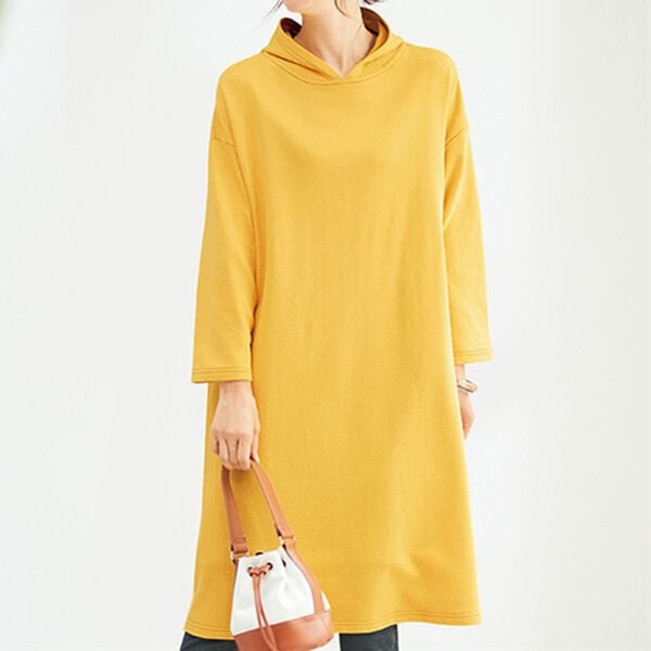 BELLUNA（ベルーナ）の「オーガニックコットンゆったり裏毛ワンピース（カットソーワンピース）」｜ミモザ