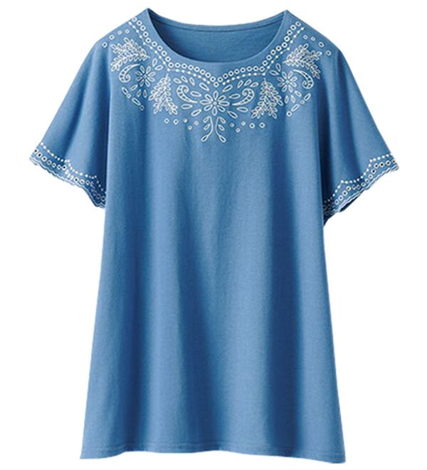 BELLUNA（ベルーナ）の「スカラップ刺しゅう華やぎプルオーバー（カットソー）」｜詳細画像