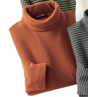 「もっちりスムースタートルネックシャツ（メンズＴシャツ）」｜レンガ