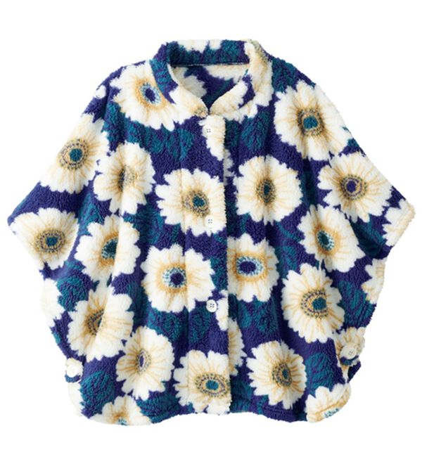 ルフラン（ルフラン）の「【２色組】ほっこり花柄のくつろぎポンチョ（パジャマ・ルームウェア）」｜詳細画像