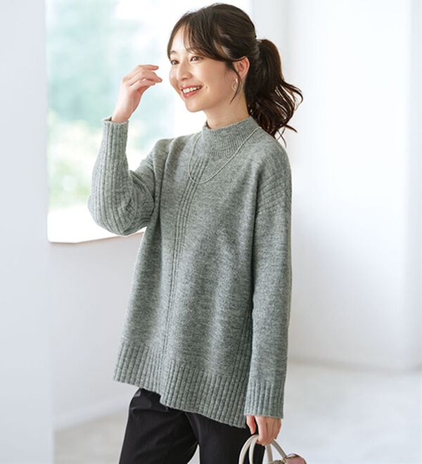 快適Lab．】洗える＆チクチクしにくい！ウール調ニットプルオーバー