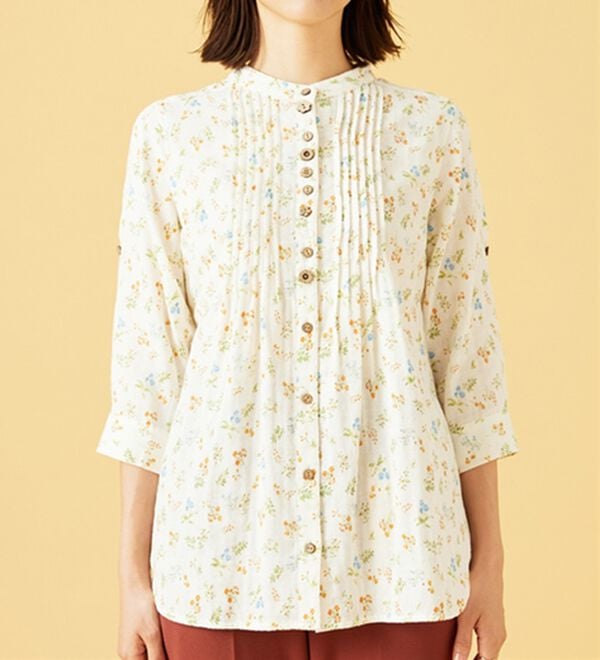 BELLUNA（ベルーナ）の「ダブルガーゼ素材多ボタンオーバーブラウス（ブラウス）」｜詳細画像