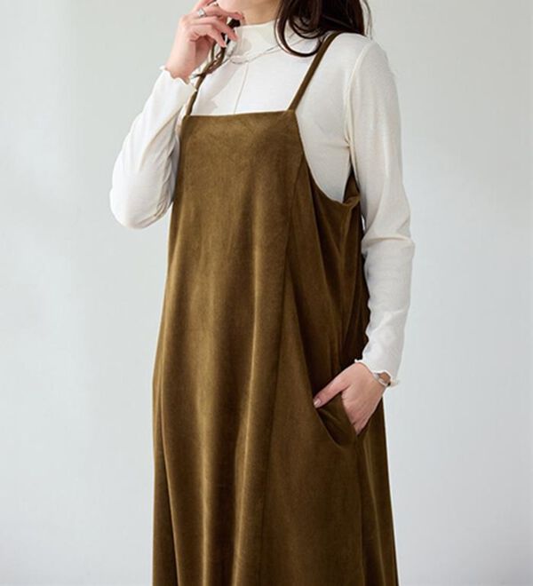 RANAN（ラナン）の「畦ニットカーデ&times;ベロアキャミワンピ（ロングワンピース）」｜詳細画像