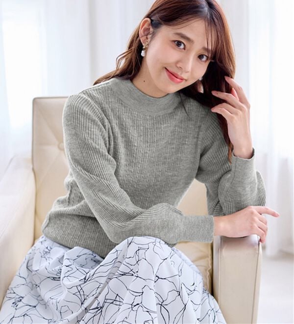 alotta（アロッタ）の「洗える！カシミヤタッチミニケーブルニット（ニット・セーター）」｜詳細画像