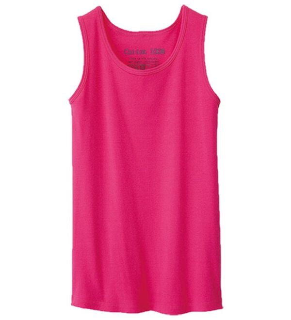 RANAN（ラナン）の「綿１００％　肌ざわりなめらかタンクトップ（タンクトップ・キャミソール）」｜ピンク