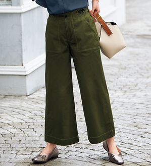 BELLUNA（ベルーナ）の「はっ水綿混ベイカーパンツ（フルレングスパンツ）」｜詳細画像