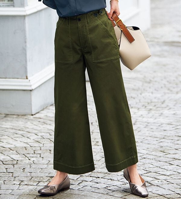 BELLUNA（ベルーナ）の「はっ水綿混ベイカーパンツ（フルレングスパンツ）」｜詳細画像