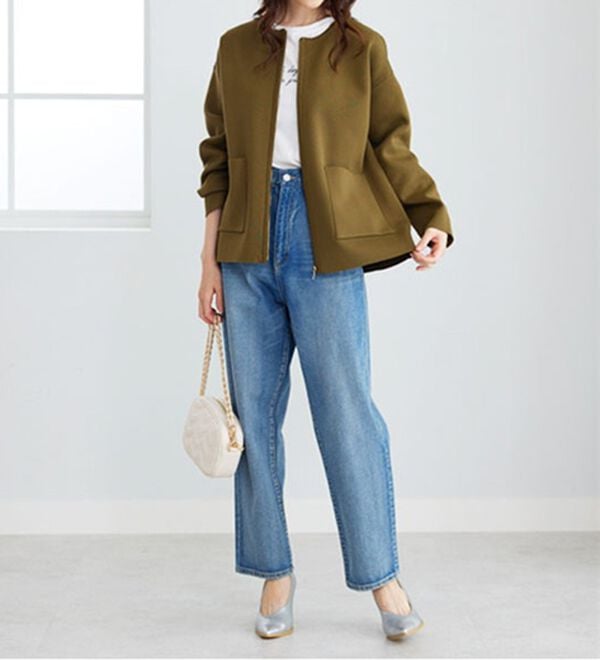 BELLUNA（ベルーナ）の「ジップ使いニットブルゾン（ブルゾン）」｜詳細画像