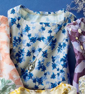 ルフラン（ルフラン）の「汗染み防止綿混プリントプルオーバー（カットソー）」｜アイスグレー系