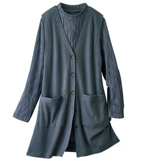 ルフラン（ルフラン）の「ジャカード素材チュニック＆ベストセット（アンサンブル）」｜グレー系