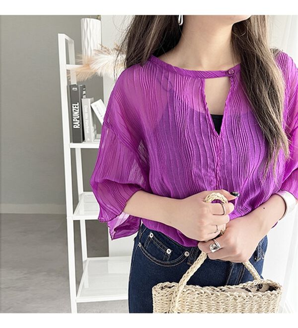 GeeRA（ジーラ）の「前後２ＷＡＹシアーＴシャツブラウス（ブラウス）」｜詳細画像