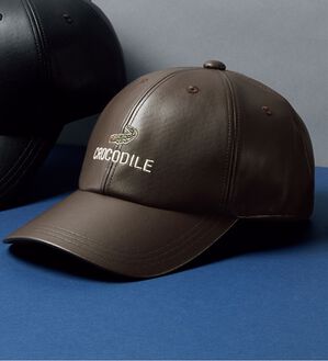 「＜クロコダイル＞高級感のある大人の帽子（メンズ帽子）」｜キャップダークブラウン
