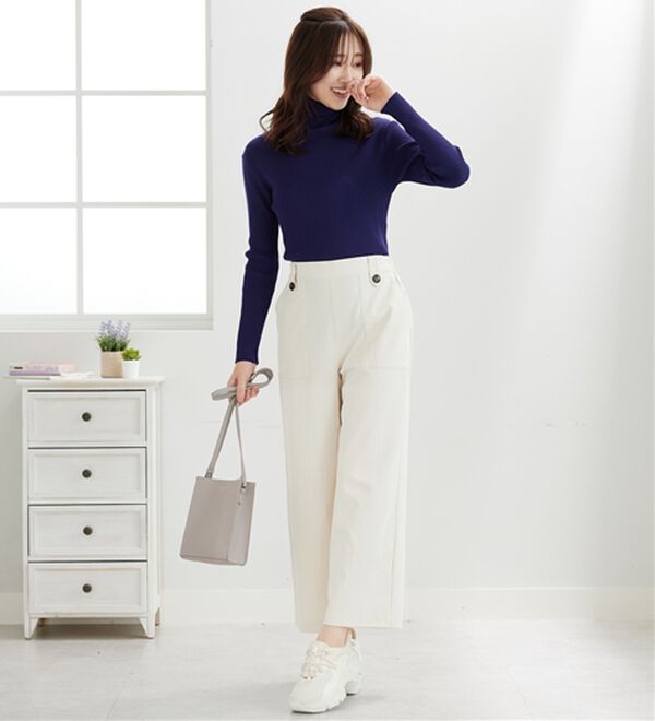 BELLUNA（ベルーナ）の「【安心感あるプチプラニット】リブニットタートルネックプルオーバー（ニット・セーター）」｜詳細画像