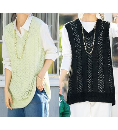 ルフラン（ルフラン）の「【２色組】ゆったり涼やかニットベスト（ベスト）」