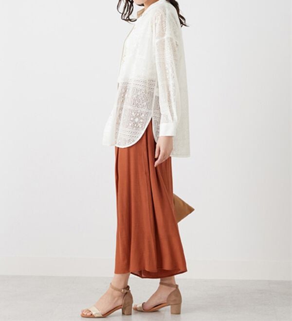 BELLUNA（ベルーナ）の「上品レース素材シャツチュニック（チュニック）」｜詳細画像