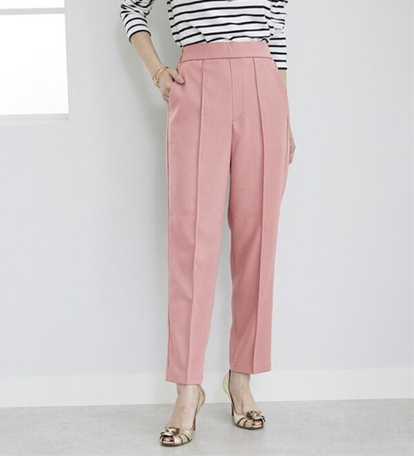 BELLUNA（ベルーナ）の「桜オイル加工テーパードパンツ（テーパードパンツ）」｜ピンク