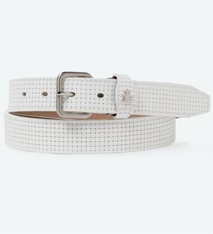 「＜マンシングウェア＞【ＳＴＡＮＤＡＲＤＣＯＬＬＥＣＴＩＯＮ】ＬＷＧ認証レザーベルト（メンズベルト）」｜ホワイト