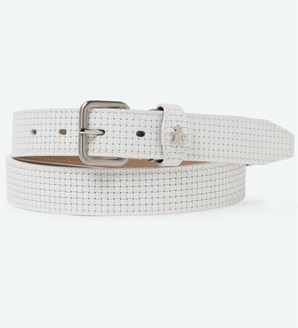 「＜マンシングウェア＞【ＳＴＡＮＤＡＲＤＣＯＬＬＥＣＴＩＯＮ】ＬＷＧ認証レザーベルト（メンズベルト）」｜ホワイト