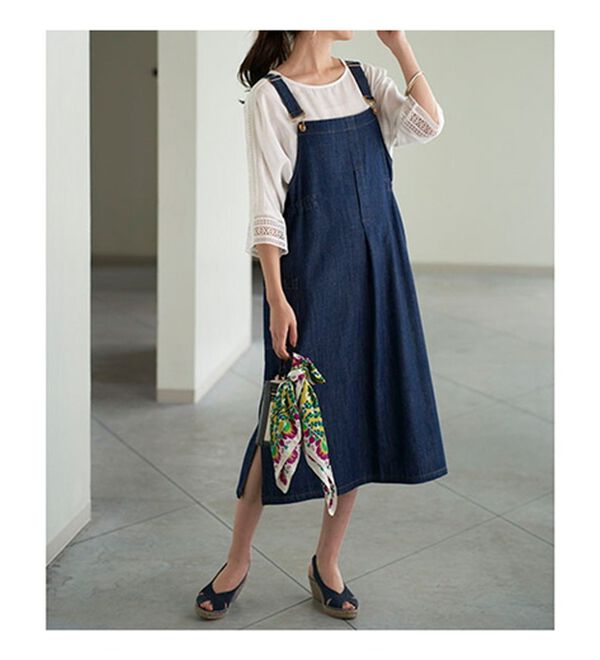 BELLUNA（ベルーナ）の「大人のデニム素材サロペット（ジャンパースカート）」｜詳細画像