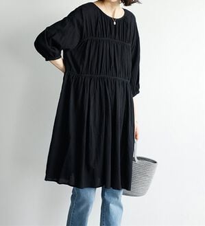 GeeRA（ジーラ）の「バックデザインティアードミニワンピース（その他ワンピース）」｜ブラック