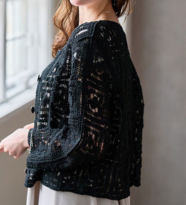 スクエアレースカーディガン - ベルーナ【公式】