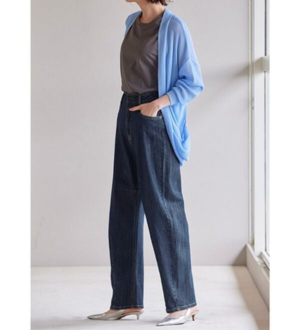 RANAN（ラナン）の「きれい見え麻入りカーブデニム（フルレングスパンツ）」｜詳細画像