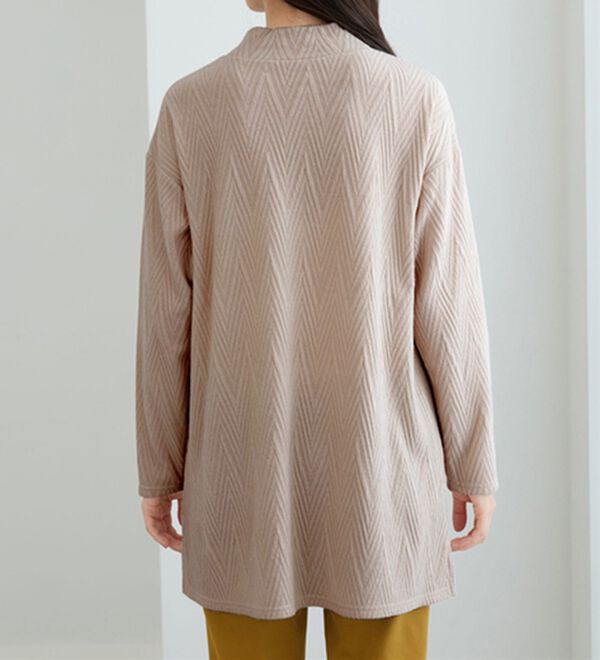 BELLUNA（ベルーナ）の「ふんわりジャカード素材ハイネックチュニック（チュニック）」｜詳細画像